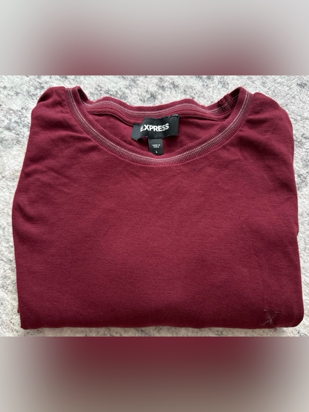 Express Men size L Maroon Crewneck Long sleeve Tee